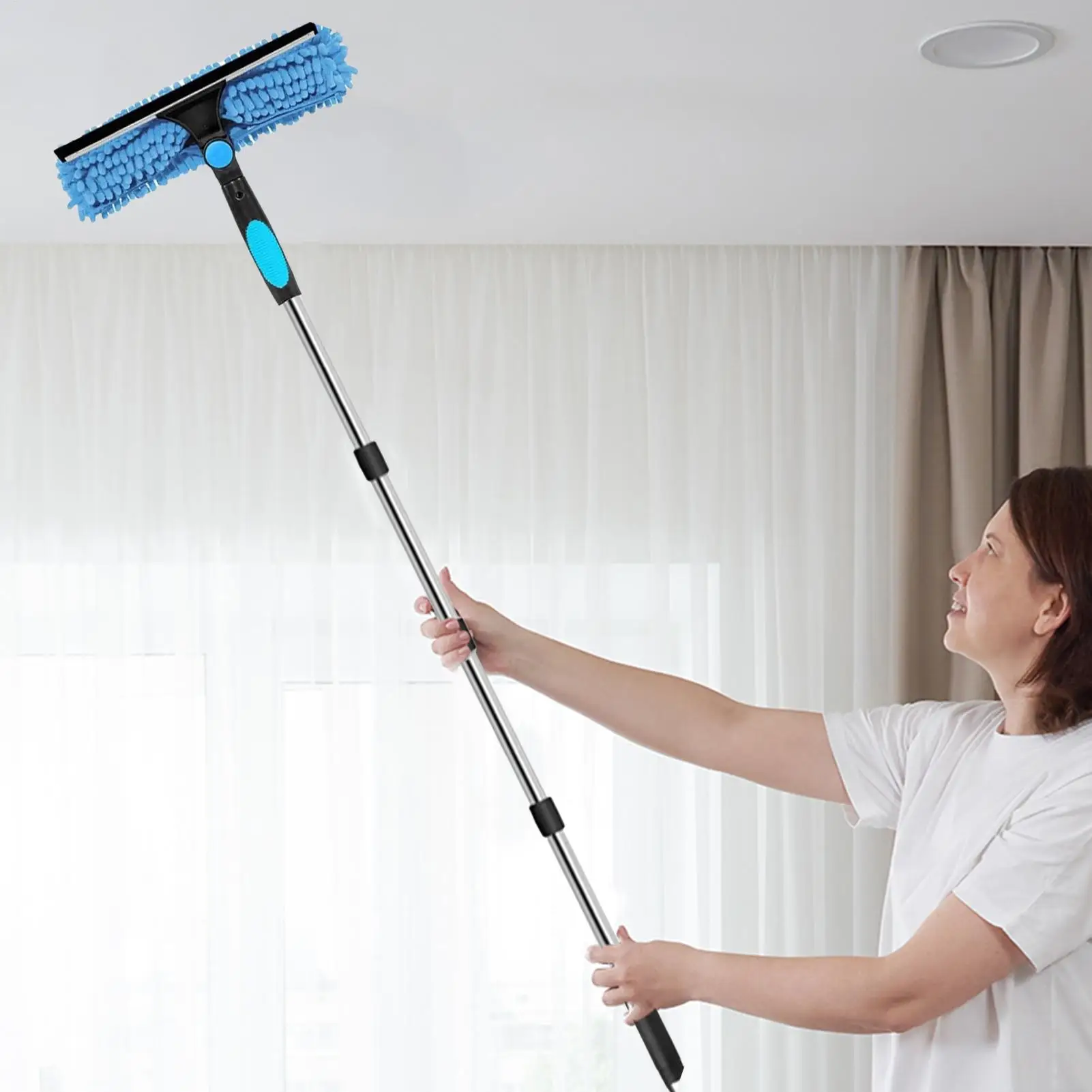 Extendable Duster Long Duster for High Ceilings Reusable Cleaning Tools Brush Duster Cleaner Dusting Kit for Furniture Wall Fan