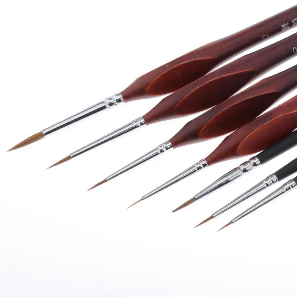 Model Hobby Artist Paint Brush Set Nylon Fine Point and Flat Tips for Fantasy Painting Figurine
