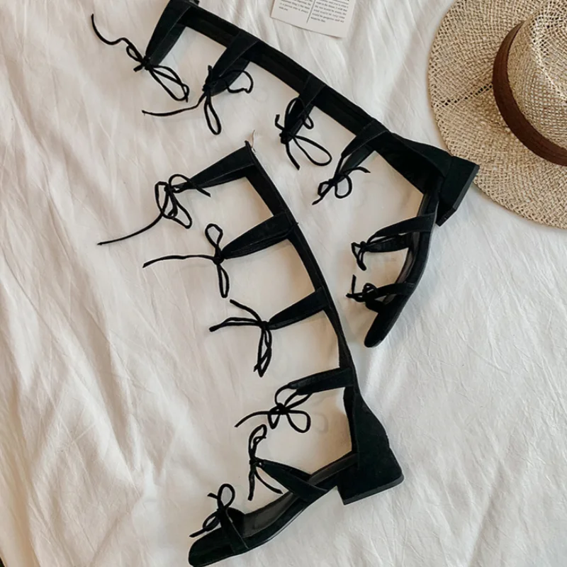 

Sexy Black Bow Brand Wedge Sandals Women Fashion Square Toe Back Zipper Designer Shoes Summer Comfortable Open Toe Beach Sandals