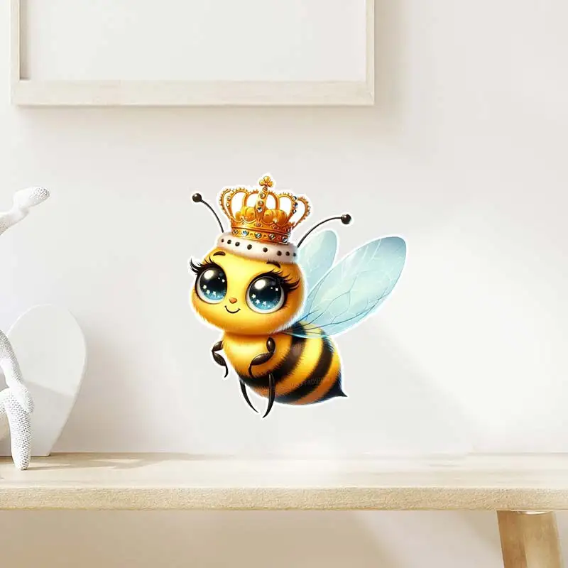 Cute Honey Bee Sticker Kids Room Bedroom For Wall Decoration Mural Self-adhesive Home Decor Cute Animals Decals S106