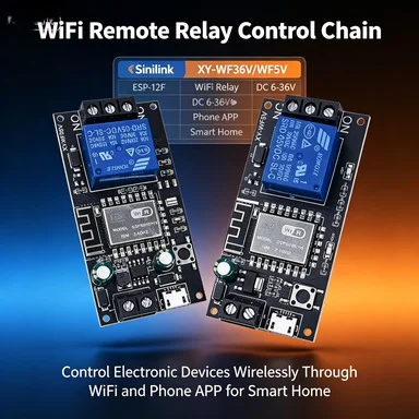 XY-WF36V XY-WF5V Sinilink WiFi Relay Switch Module, ESP-12F 6-36V, APP Control for Smart Home