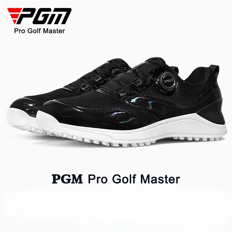 PGM Golf Shoes Comfortable Men's Summer Breathable Sneakers Black Anti Slip Nails Knob Laces Golf Men's Shoes XZ368