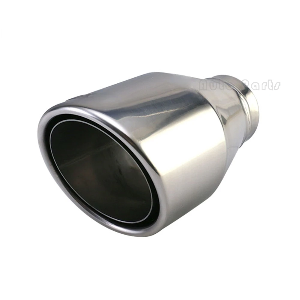 

Stainless Steel Car exhaust tip 67mm Inlet Universal Single Muffler End Tips chrome style car accessory