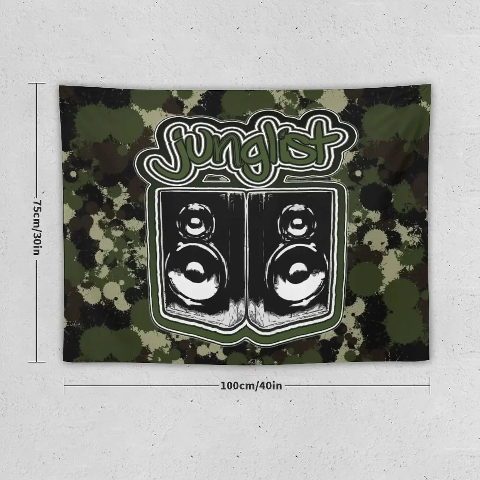 Junglist Boombox-Green Splat Tapestry Cute Room Decor On The Wall Tapestry