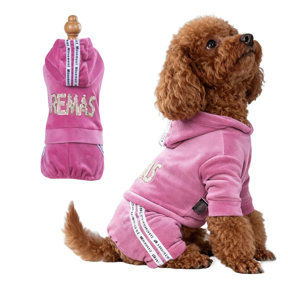 

Dog Clothes for Small Dogs Cat Warm Winter Pet Clothing Soft Velvet Overalls Puppy Girl Hoodies Jumpsuit Sweatshirt Chihuahua