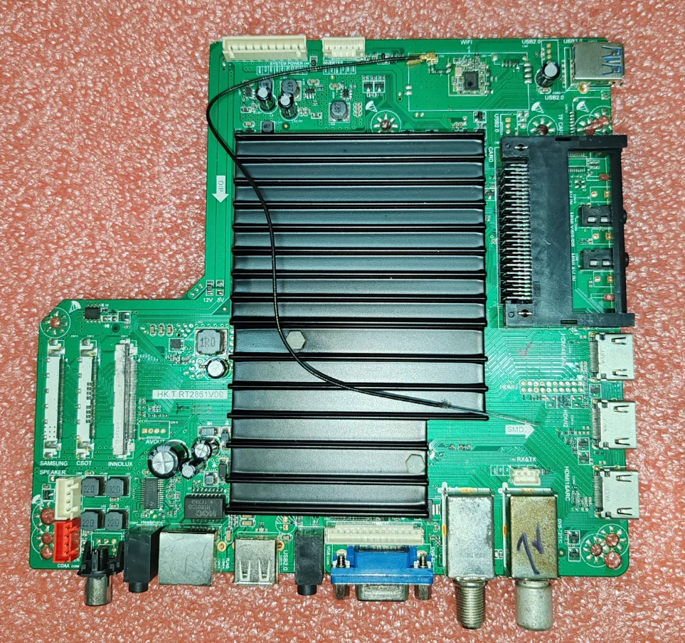 HK.T.RT2861V09 LED TV motherboard, tested and photographed, with 2 high-frequency heads and CI card