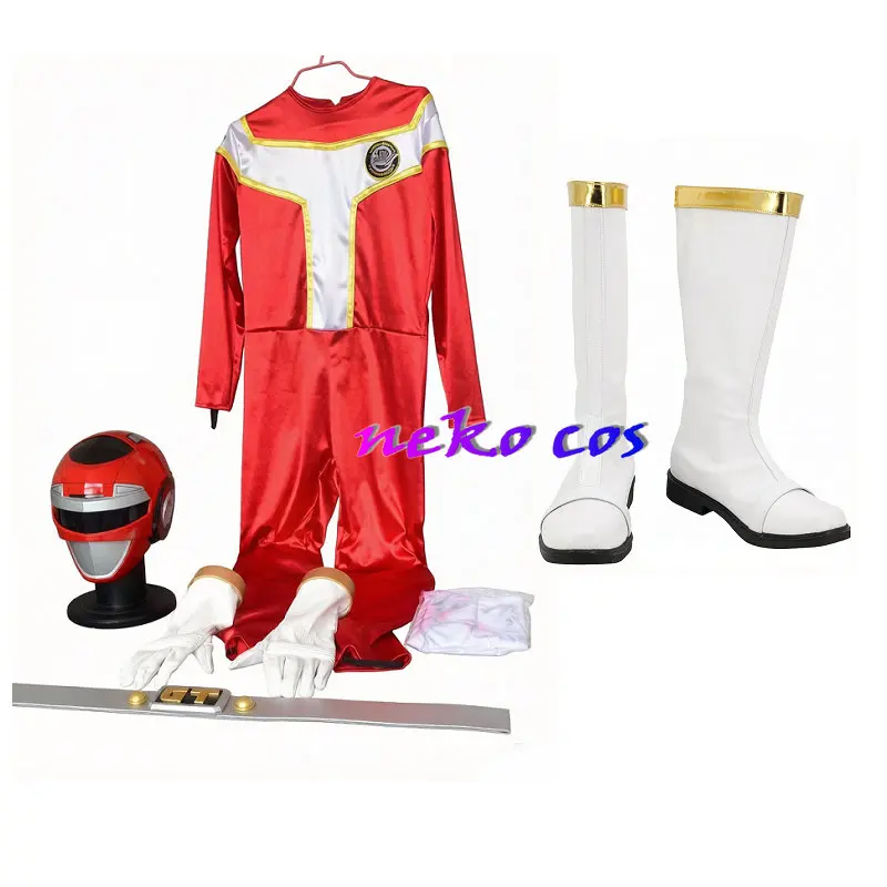 nekocos Kousoku Sentai Turboranger fullset bodysuit jumpsuit helmet belt gloves shoes Cosplay Costume Custom Size Halloween