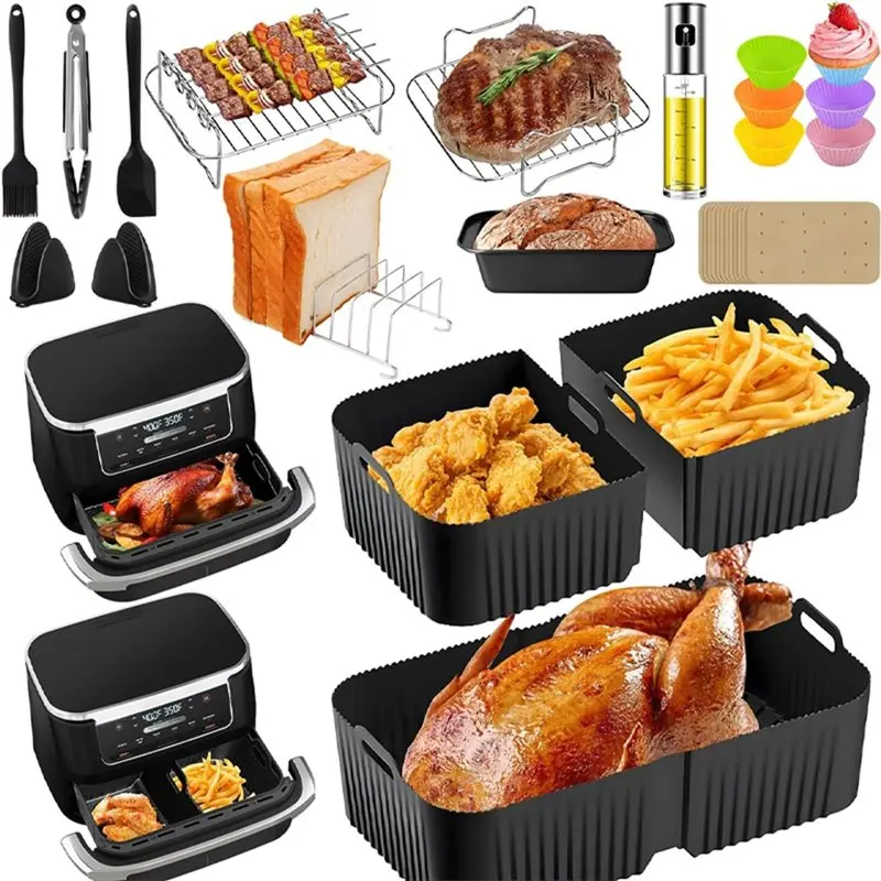 ABJT-For Ninja Foodi Flexdrawer 10.4 L Hot Air Fryer Airfryer Accessories Silicone Mould AF500EU AF500EUCP