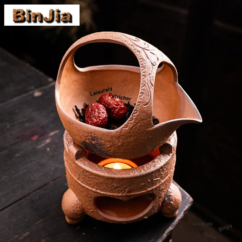 

Грубая керамическая плита для запекания чая, ароматизатор, подставка для чайных листьев, печь для благовоний, свеча, теплый напиток, устройство для бойлера для вина, набор для кунг-фу