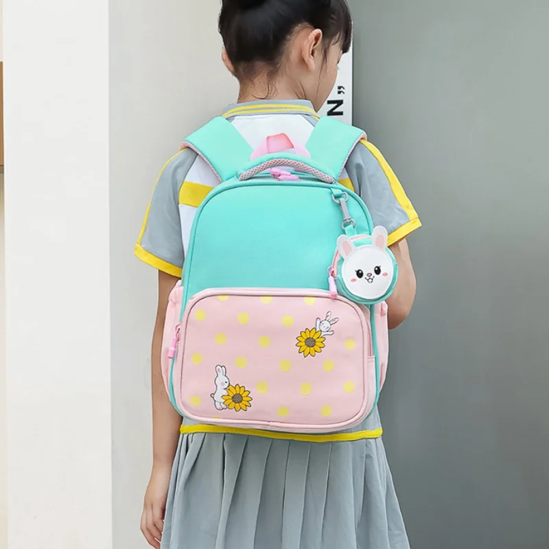 Preschool Children Cartoon Small Backpacks New Girls Rabbit Boys Space Bear Cute Kindergarten Schoolbags with Hanging Mini Bag