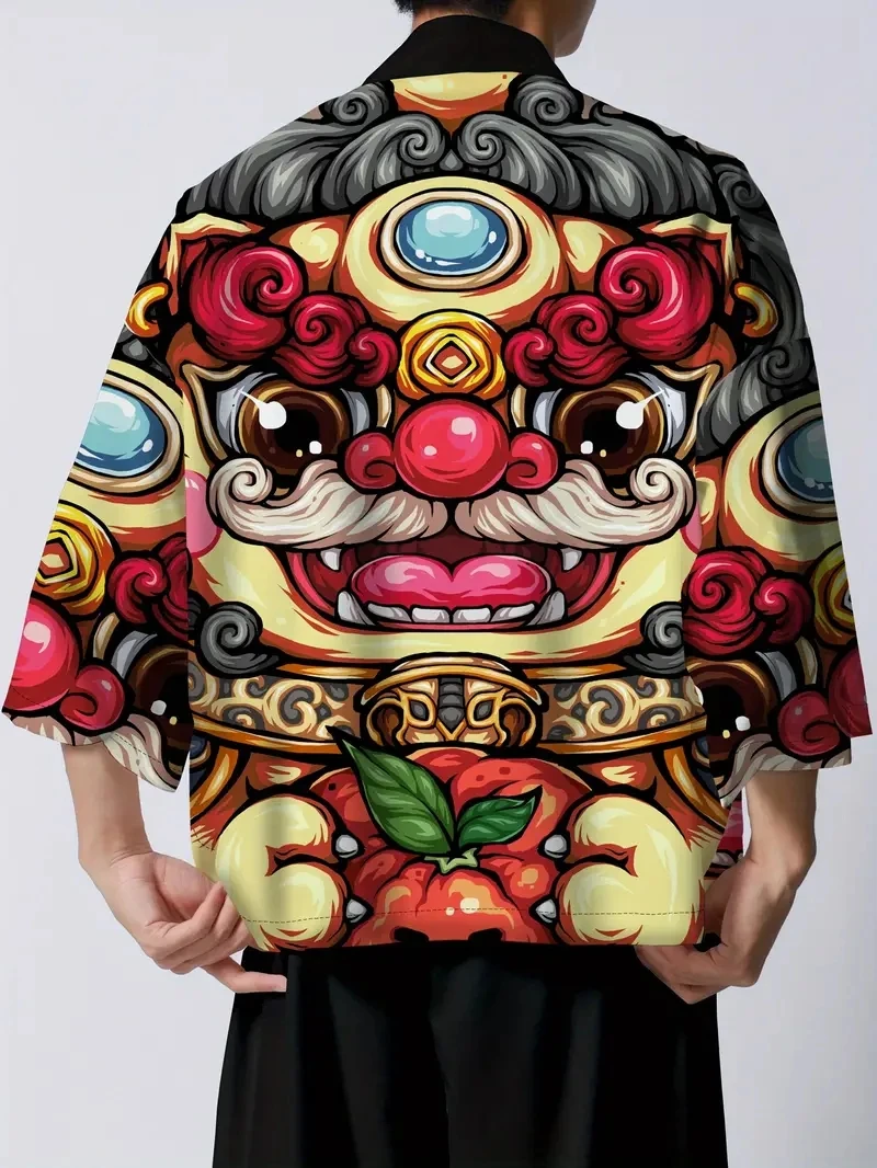 Cárdigan tradicional chino Harajuku para hombres y mujeres, varios patrones, estampado 3D de anime, kimono, ropa de juego de rol, ropa informal