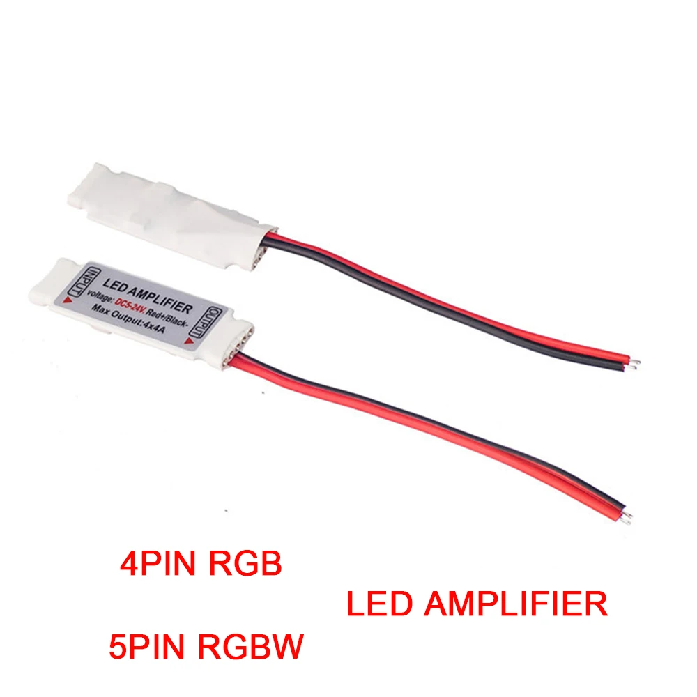 Mini Led Amplifier DC5-24V 5pin RGBW 12V RGB 4pin LED Signal Amplifier Connctor for 5050 2835 RGB RGBW LED Strip Module Light