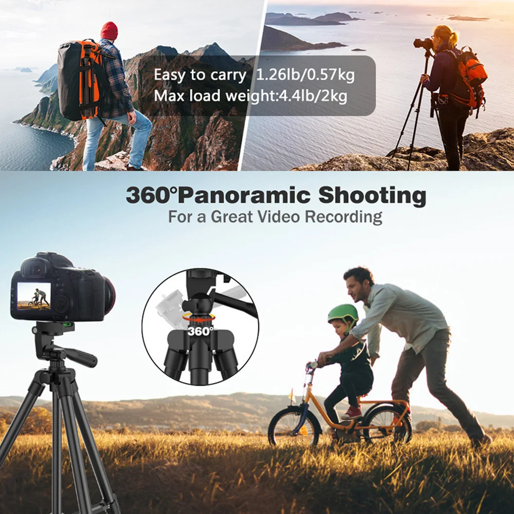 Phone Tripod Stand with Bluetooth Remote Aluminum Universal Camera Gopro Phone Photography Holder Recording Mobile Live Tripod