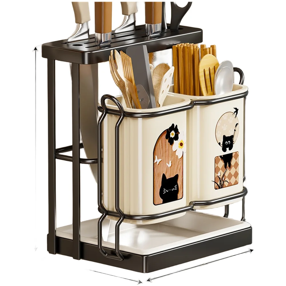Multi Purpose Utensil Holder with Air Circulating Base Resists Rust and Moisture for Longer Lifespan in Kitchen