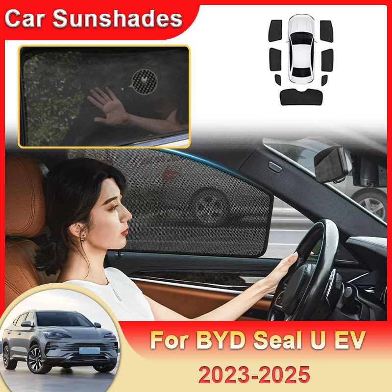 

Магнитные солнцезащитные козырьки для BYD Seal U EV Sealion 6 Аксессуары 2023 2024 2025 Автомобильный лифтбэк Солнцезащитный козырек Блокировка занавески Конфиденциальность