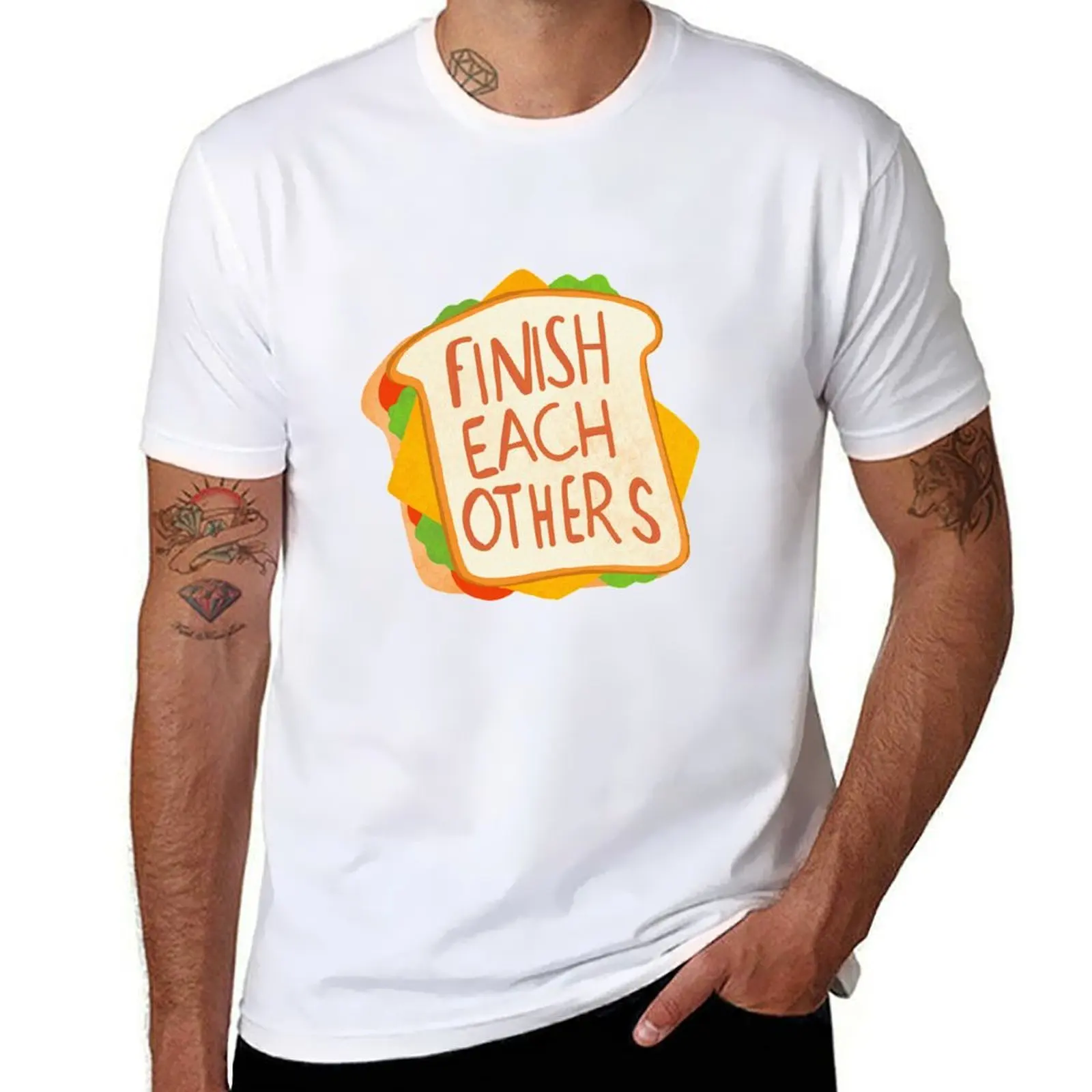 

Finish each other sandwiches T-Shirt t shirts for man cotton funny man t shirt heavy cotton T-Shirt