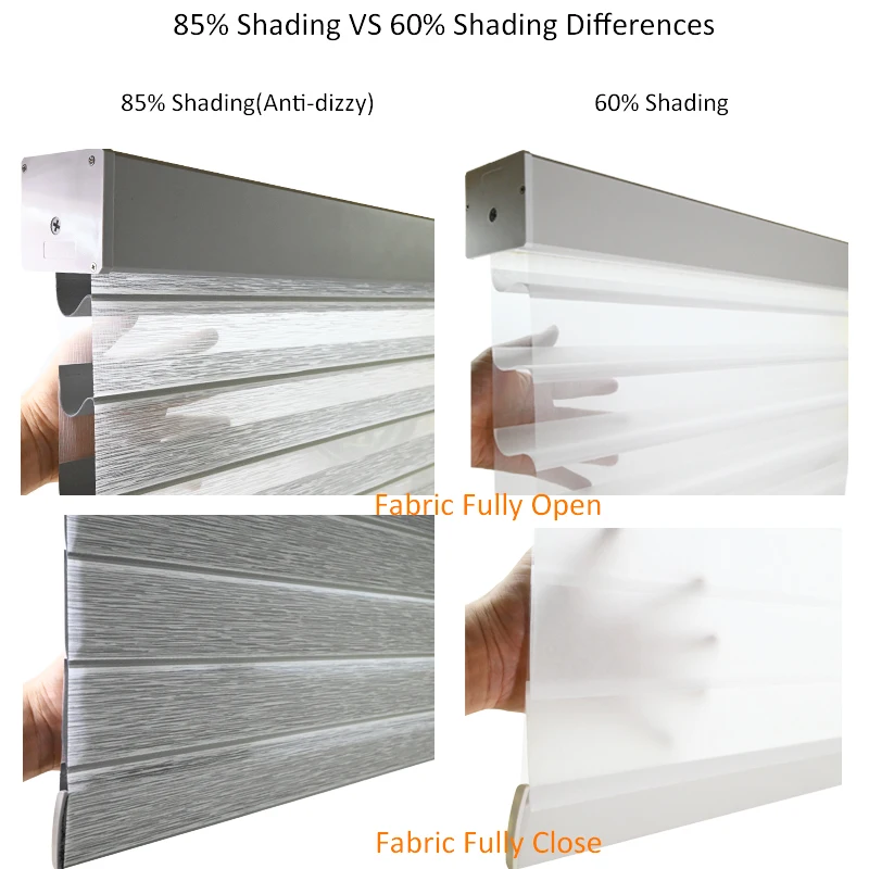 Smart Zigbee White Shangri-La Dual-layered Shades Motorized Light Filtering Roller Blinds Compatible with Tuya Google Alexa