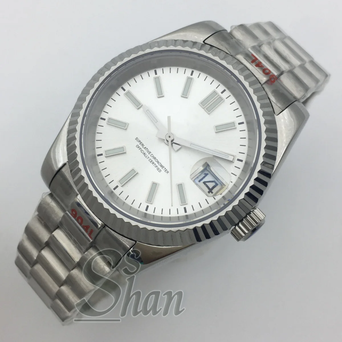 36 مللي متر/39 مللي متر عالية الجودة ساعة ميكانيكية للرجال الفضة الهاتفي الماس مؤشر الياقوت الكريستال NH35A نافذة تاريخ الحركة التلقائية