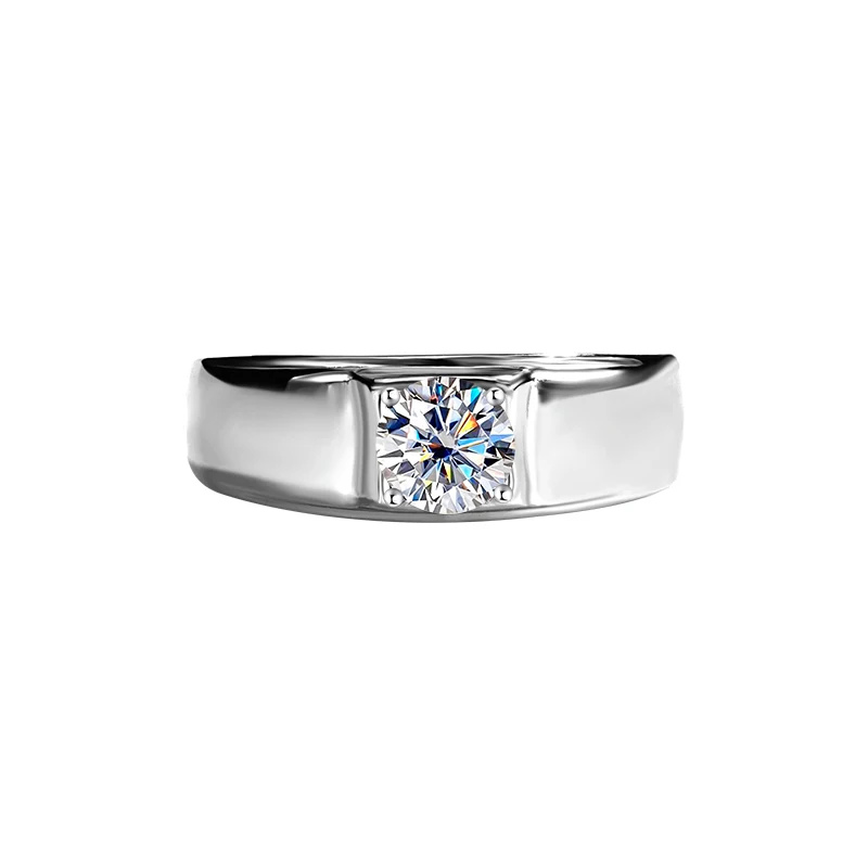 

Men's Adjustable Ring | S925 Silver, D - Color Moissanite, Certified, High - Quality for Anniversary/Birthday