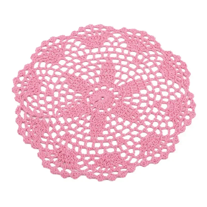 Hot Round Placemat Cup Coaster Mug Kitchen Christmas Table Place Mat Cloth Lace Crochet Tea Coffee Pan Doily Handmade Pad