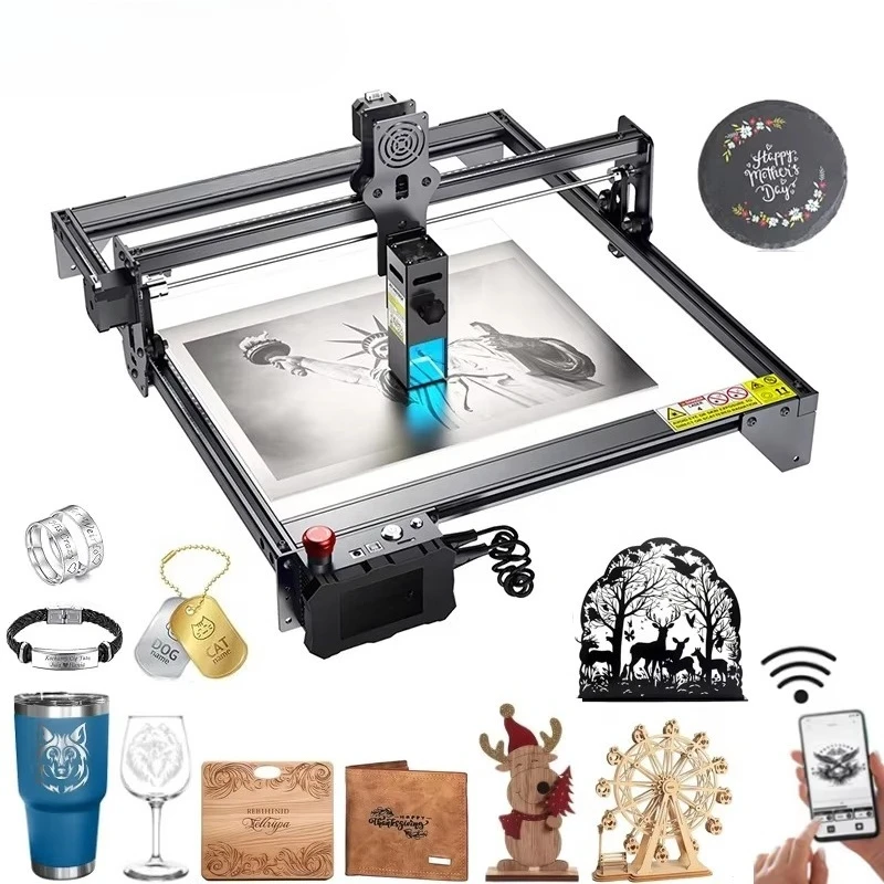 

YTYIN X7 S10 Pro 50W Small Diode Stamp Cutting DIY CNC Metal Jewelry Stamp Granite Stone Wood Engraver Machine