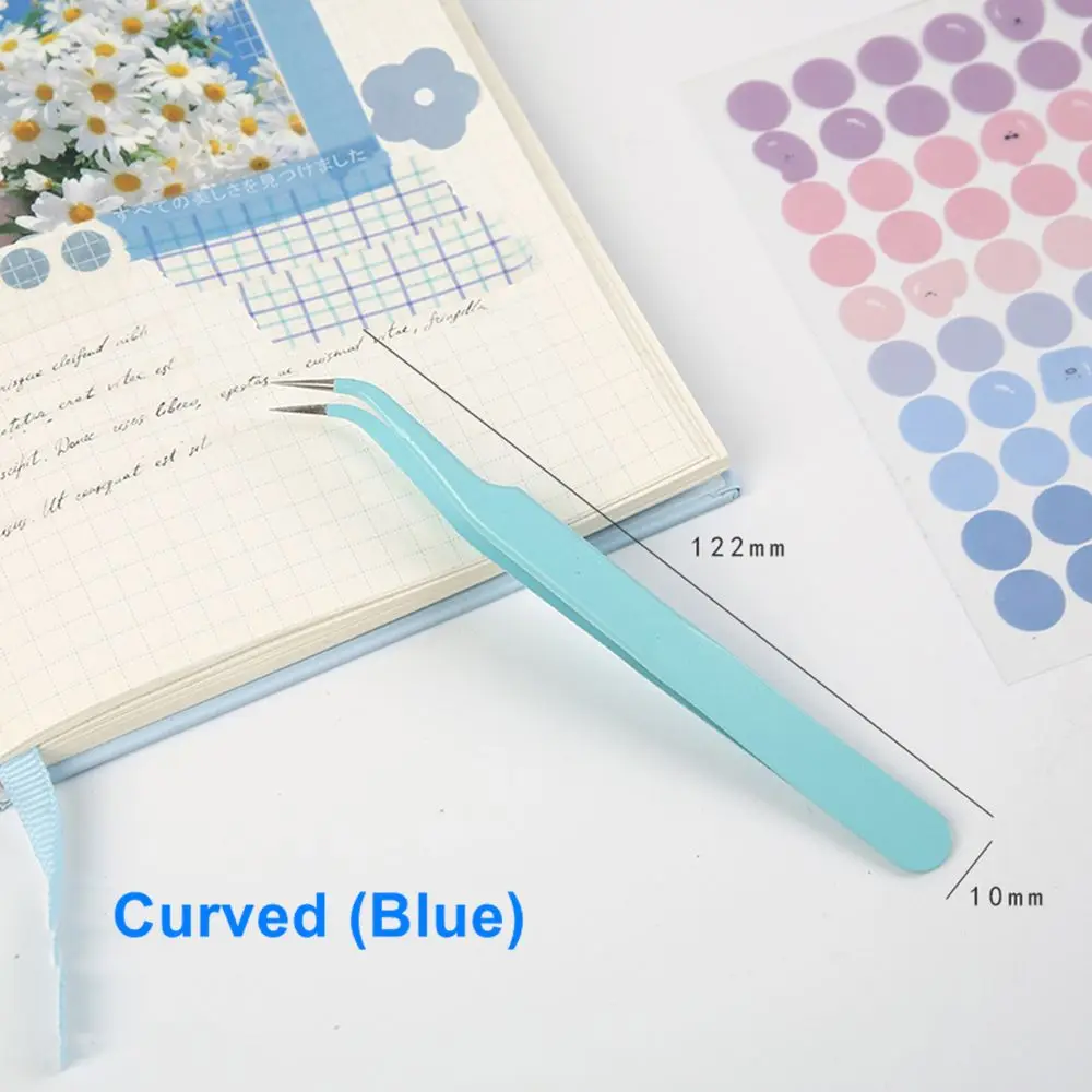 Scrapbooking Creative DIY Hand Account Eyelash Extensions Nail Sticker Straight Tweezers Stainless Steel Nippers