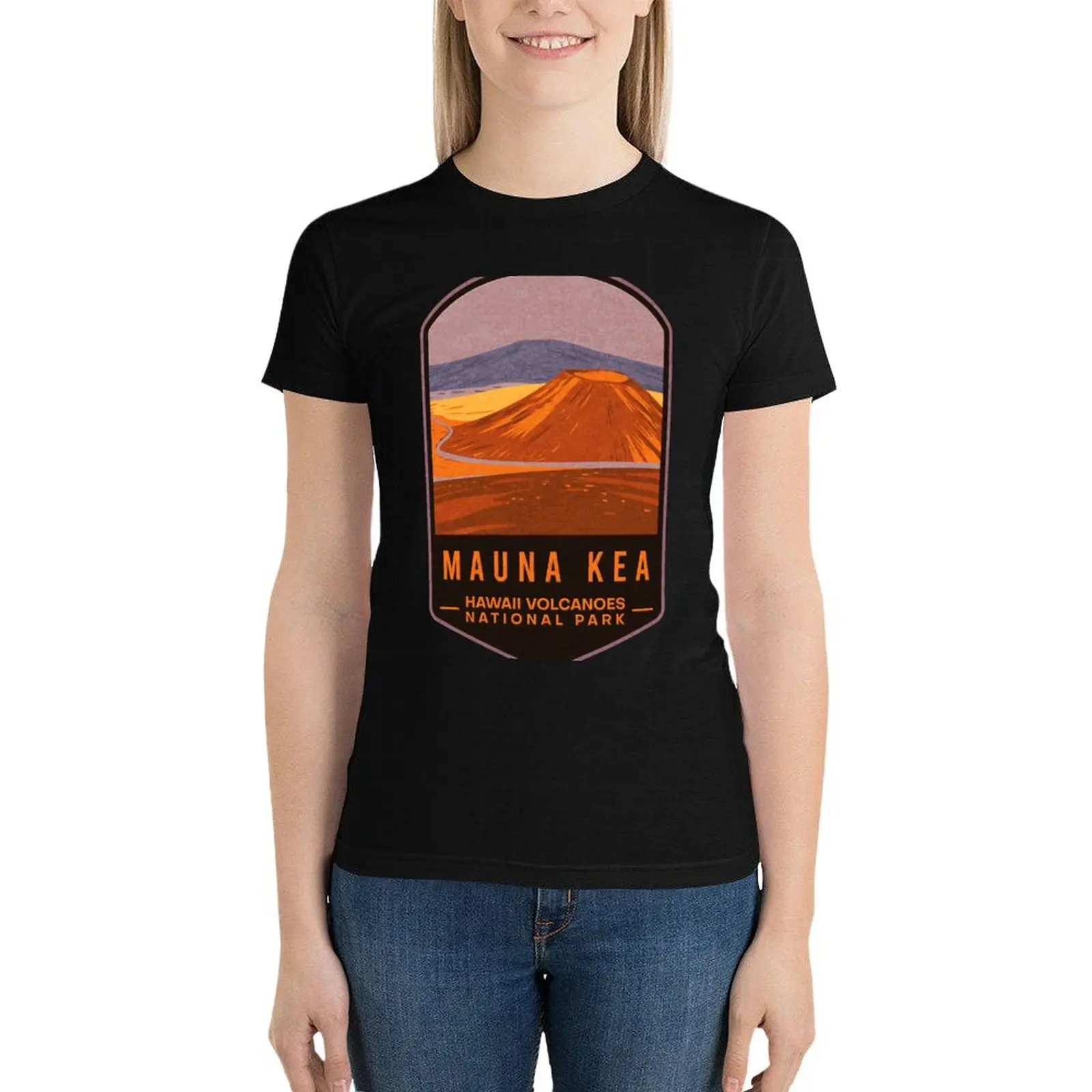 Mauna Kea Hawaii Volcanoes National Park T-Shirt female summer top tight shirts for Women