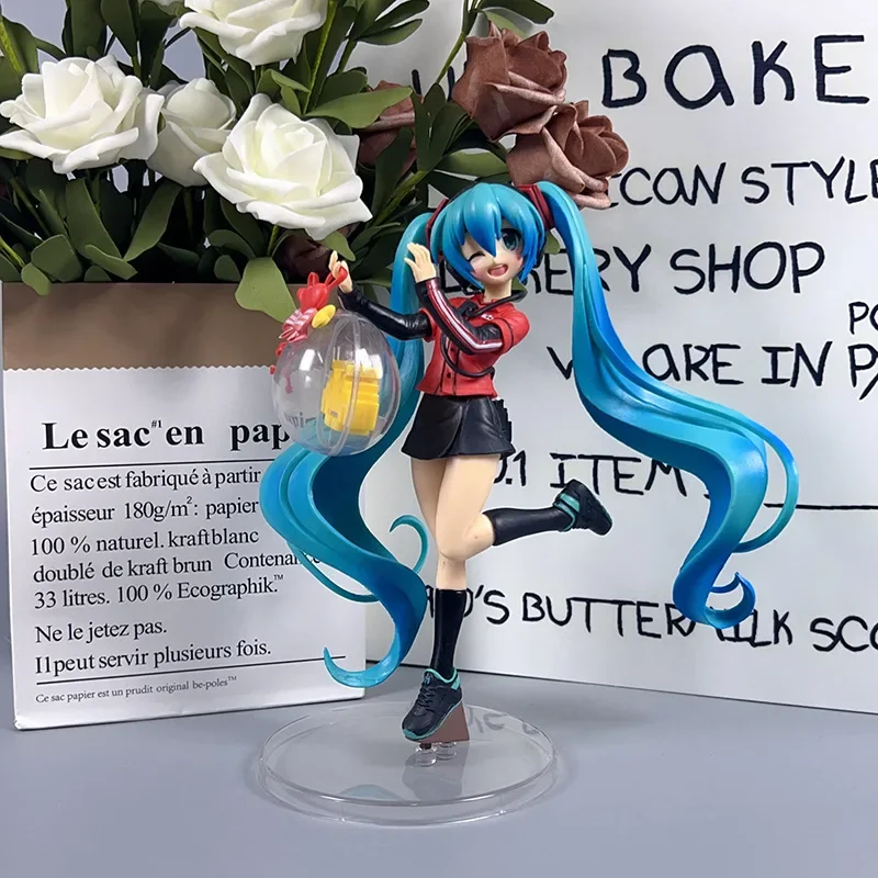 

21CM Hatsune Miku Project Diva Animat Hatsune Miku Game Uniform Beautiful Girl PVC Action Figure Collectible Model Toy BOX