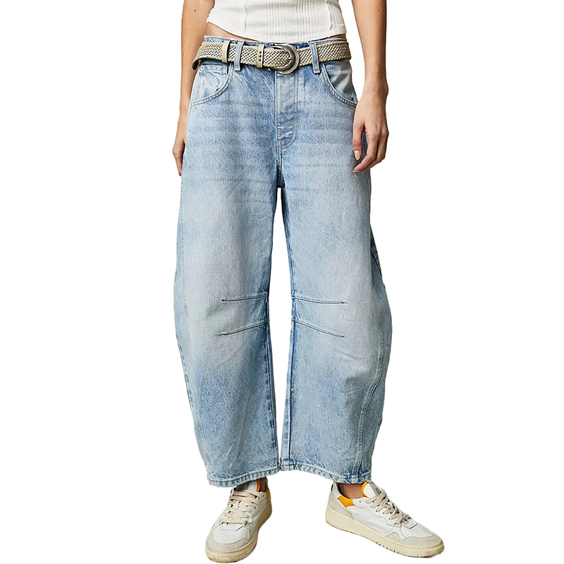 Wijde Pijpen Jeans Vrouw Casual Losse Y 2K Lage Taille Denim Broek Boyfriend Cropped Barrel Baggy Jeans Met Zakken Denim Jeans