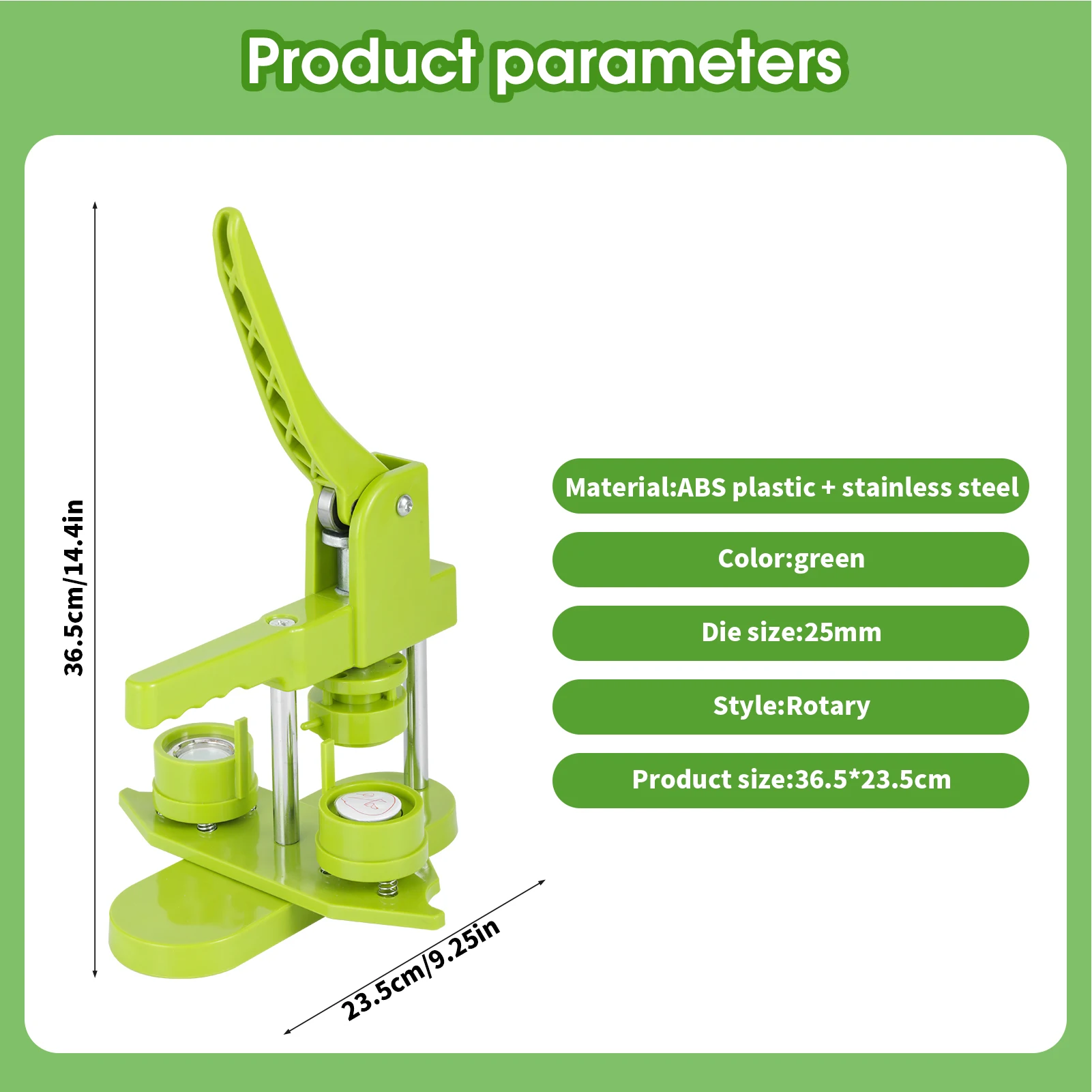 Picture 5: Button Maker Machine, 1'' (25mm) Installation-Free DIY Pin Button Maker Press Machine Kit asy to Operate