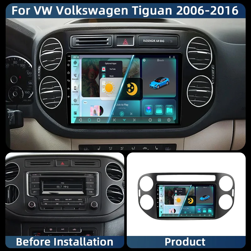 

Android 13 Auto Carplay For VW Volkswagen Tiguan 1 NF 2006 2008-2012 2013 2014 2015 2016 Car Radio Multimedia GPS Player Stereo