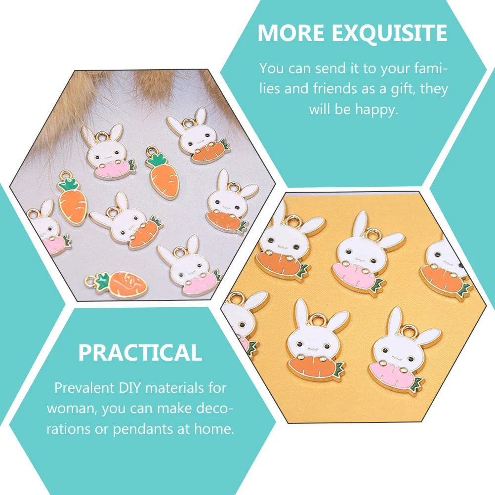 30 قطعة سبائك أرنب الجزرة سحر عيد الفصح تحت عنوان قلادة DIY مستلزمات صناعة المجوهرات قلادة أساور سحر سبائك الجزرة #3