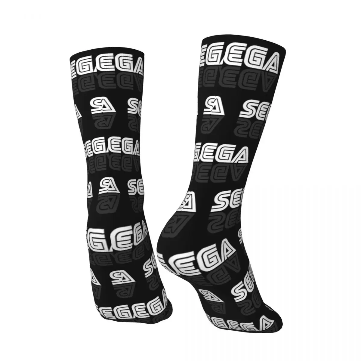 All Seasons SEGA Mega Drive Graphics Vintage Socks Harajuku Crew Socks Funny Stockings for Men Women Valentine's Day Gifts