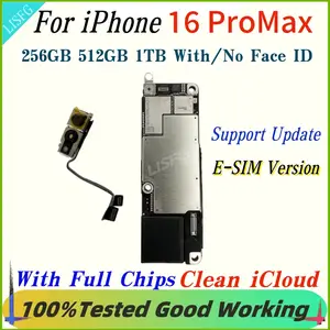 Bilashmart iPhone 16ProMax Clean iCloud Motherboard Support IOS Update Tested Chips Face ID OK Main Logic Board US E SIM Verison