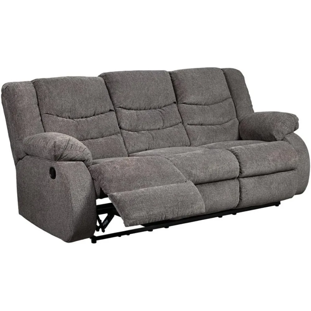 Tulen Modern Manual Pull Tab Reclining Sofa, Dark Gray