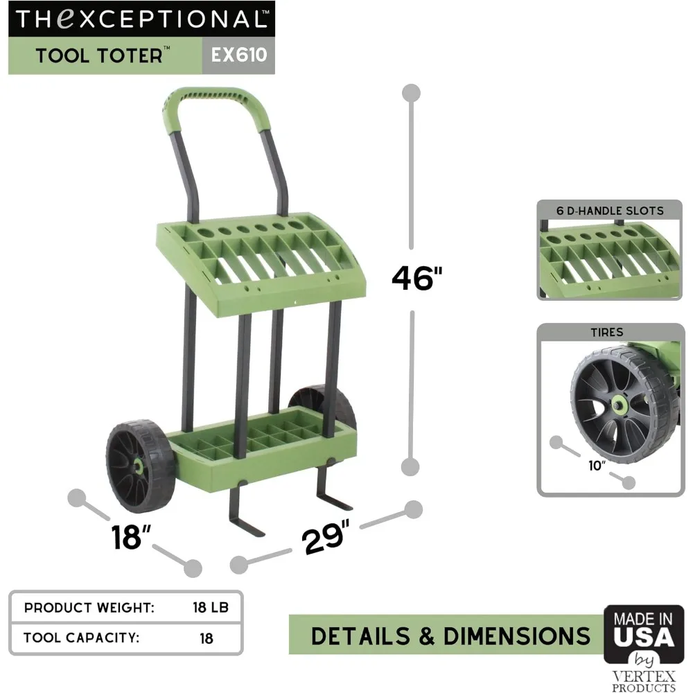 Portable Garden Storage Rack with Wheels - Organize Lawn and Yard Tools, Ideal for Outdoor Sports Equipment Storage Solutions