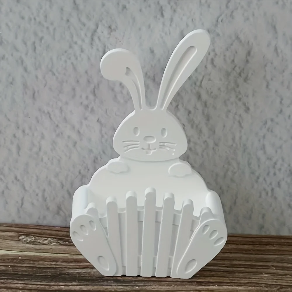 Resin Silicone Mold for Easter Fence Rabbit Decorative Candles Plaster Ornaments Silicone Molds for Home Decor Epoxy Resin Molds