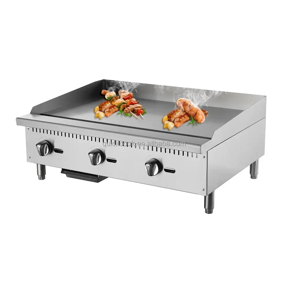 

Коммерческий высококачественный теппаньяки из нержавеющей стали, коммерческий плоский гриль, столешница, газовая сковорода, горячая плита с антипригарным покрытием