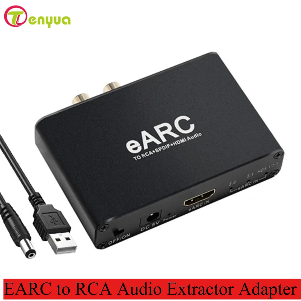 

2025 HD-Compatible EARC ARC Audio Extractor 192Khz Converter EARC to RCA Audio Extractor Adapter for DTS Dolby Atoms AC3 XT