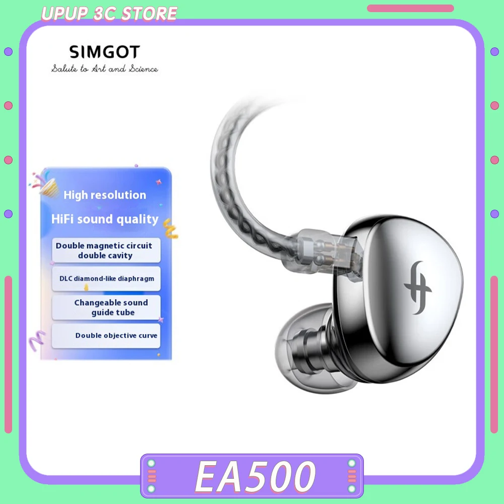 

Simgot Ea500 проводные наушники Hi-Fi игровые наушники-вкладыши высокого разрешения качество звука наушники на заказ для ПК геймер аксессуары