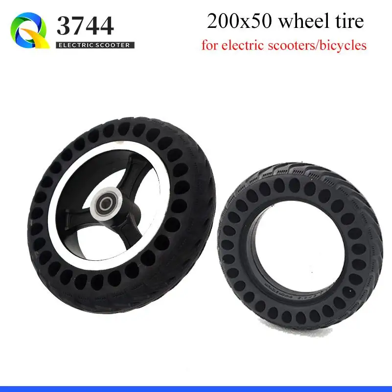 

Внедорожная шина 200X50 (8 дюймов) с сотовой структурой и отверстиями, подходит для электросамокатов и колес инвалидных кресел.