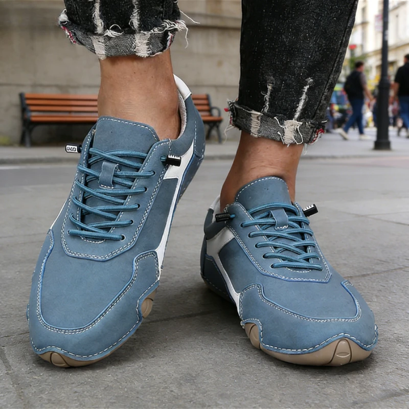 

Новая мужская повседневная обувь на плоской подошве, удобные лоферы ручной работы из искусственной кожи, уличная противоскользящая рабочая обувь в стиле ретро, мужская обувь Zapatillas Hombre