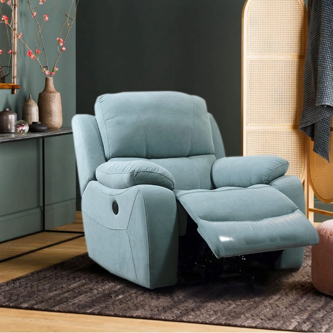 Modern Single Massage Recliner Chair Rocking Zero Gravity Space Seat Easy-clean Tech Fabric Power Recline Gliding