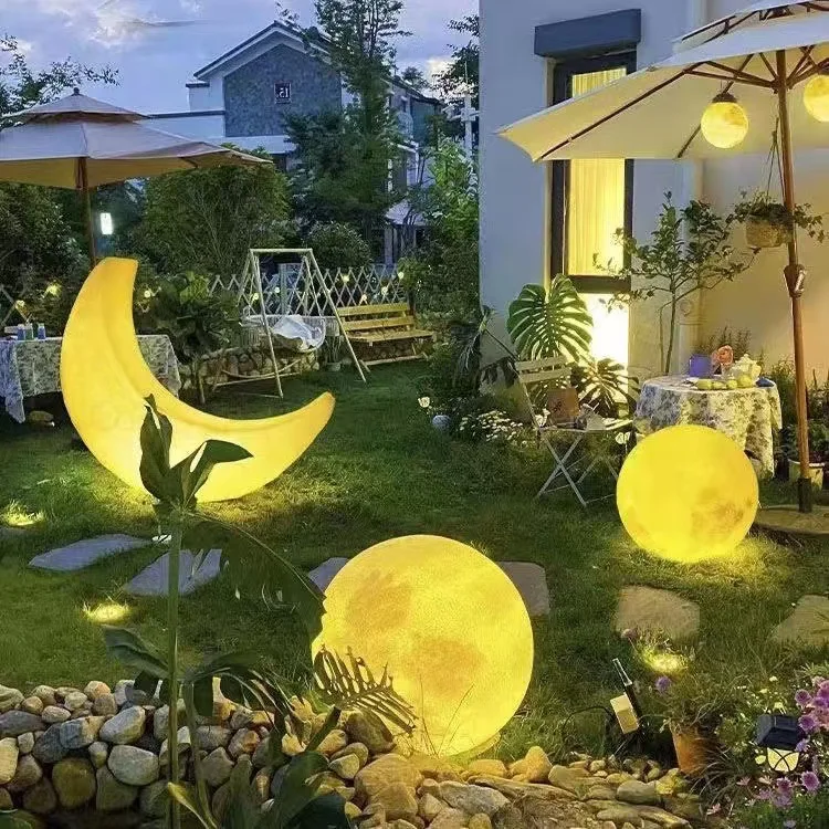 

Outdoor moon lamp floor-to-ceiling ornament courtyard landscaping arrangement ambient lamp garden terrace solar landscape lamp