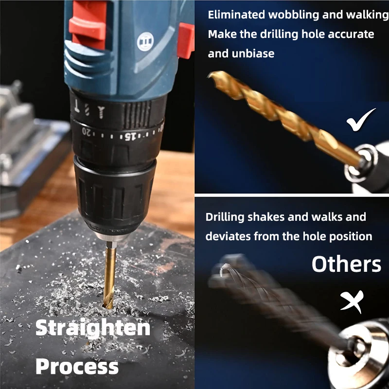 Set di punte da trapano con gambo esagonale 13 pezzi HSS Titanium Metric SAE Impact Twist Drill Bit per legno acciaio metallo