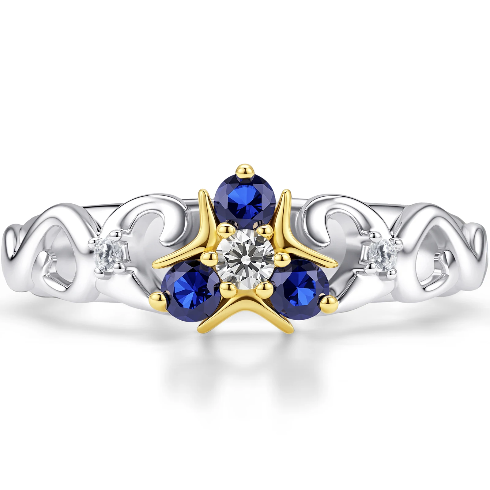 TLOZ Ring Inspired by Zora's Sapphire Ocarina of Time 925 Sterling Silver Ring