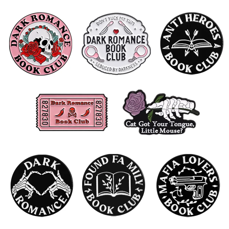 Dark Romance Book Club Enamel Pins Smut Reader Bookworm Book Lovers Brooch Lapel Badge Jewelry Gift Accessories For Friends