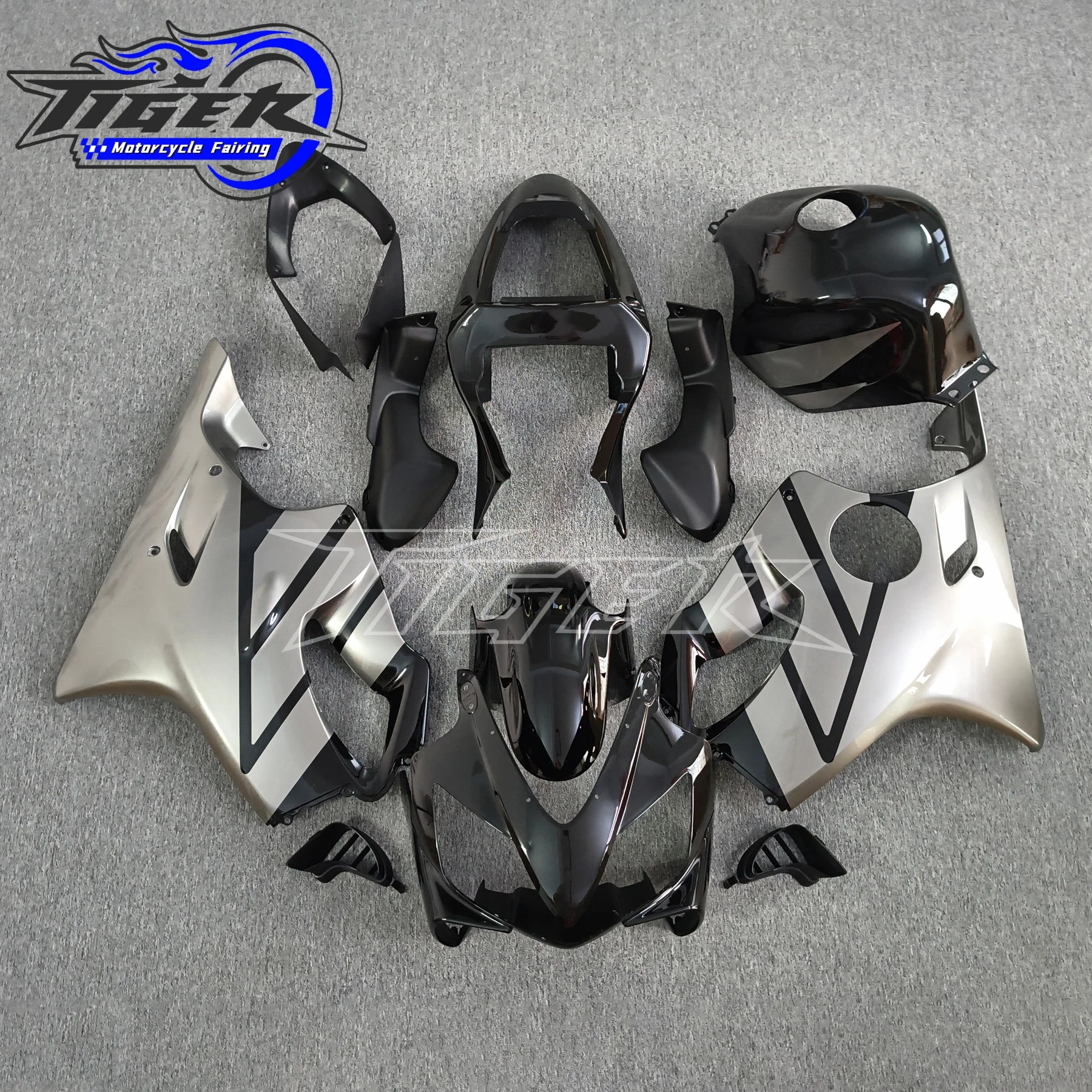 Motorcycle Fairings Kit for HONDA CBR600F4I 2001 2002 2003 CBR600 F4I 01 02 03 Injection Silver Black Fairing Bodywork Set