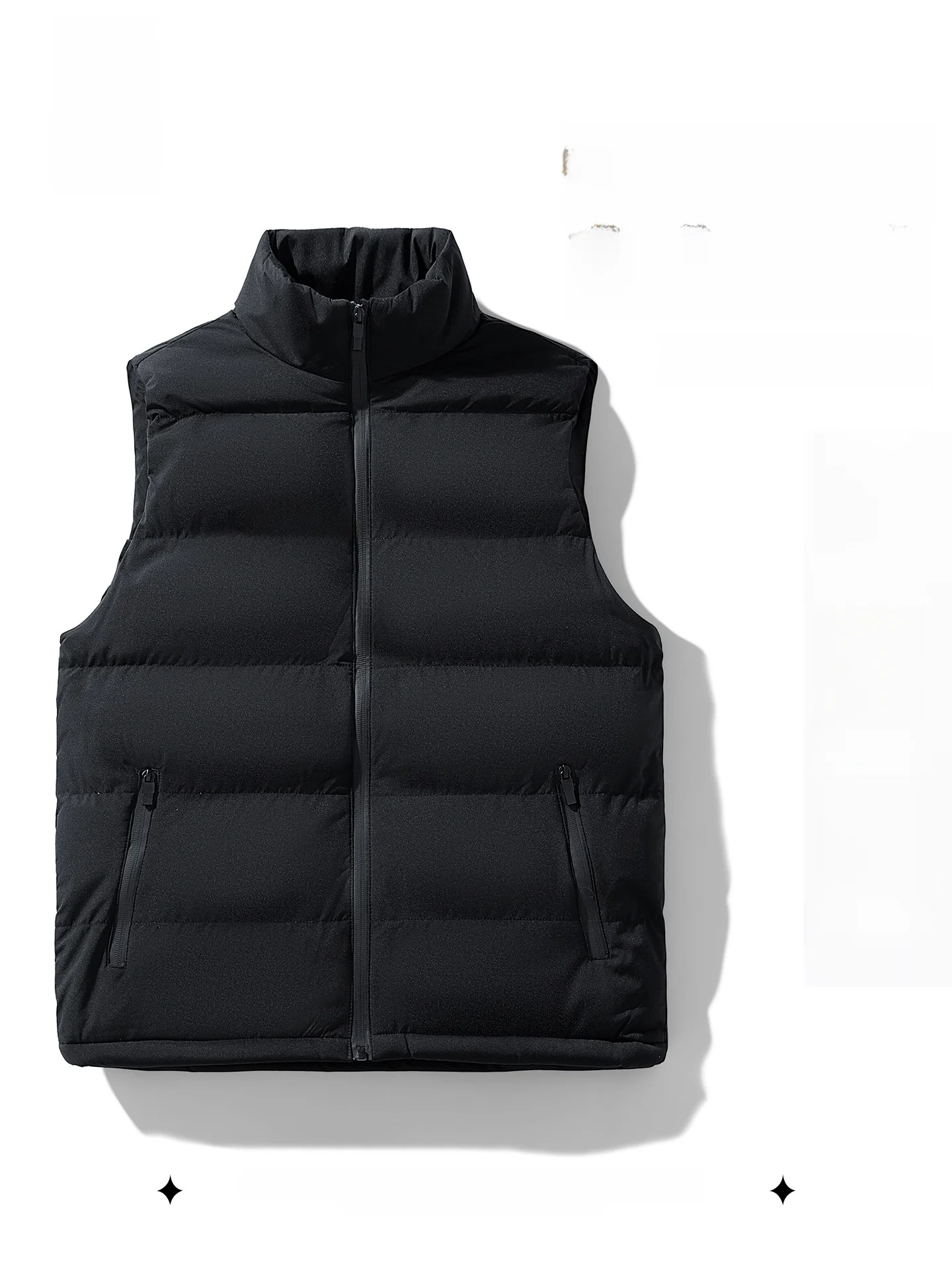 

Утепленный мужской жилет Nainilu для осени и зимы, молодежный, повседневный, для активного отдыха, ветрозащитный, теплый, с воротником-стойкой, стандартный крой, на молнии