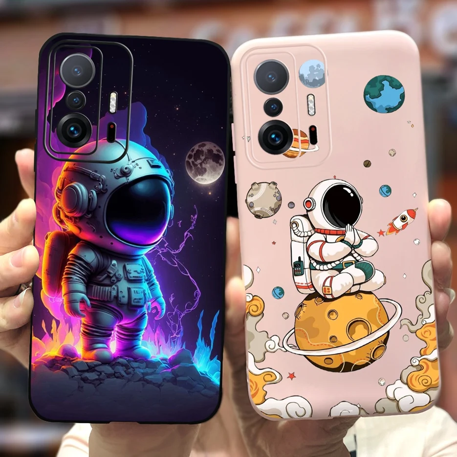 For Xiaomi Mi 11T Pro Case Cute Astronauts Cartoon Cover Soft Silicone Phone Cases For Xiaomi 11T Mi11T Pro 11TPro Fundas Bumper